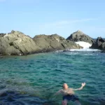 Rocky north coast of Aruba at the Natural Pool